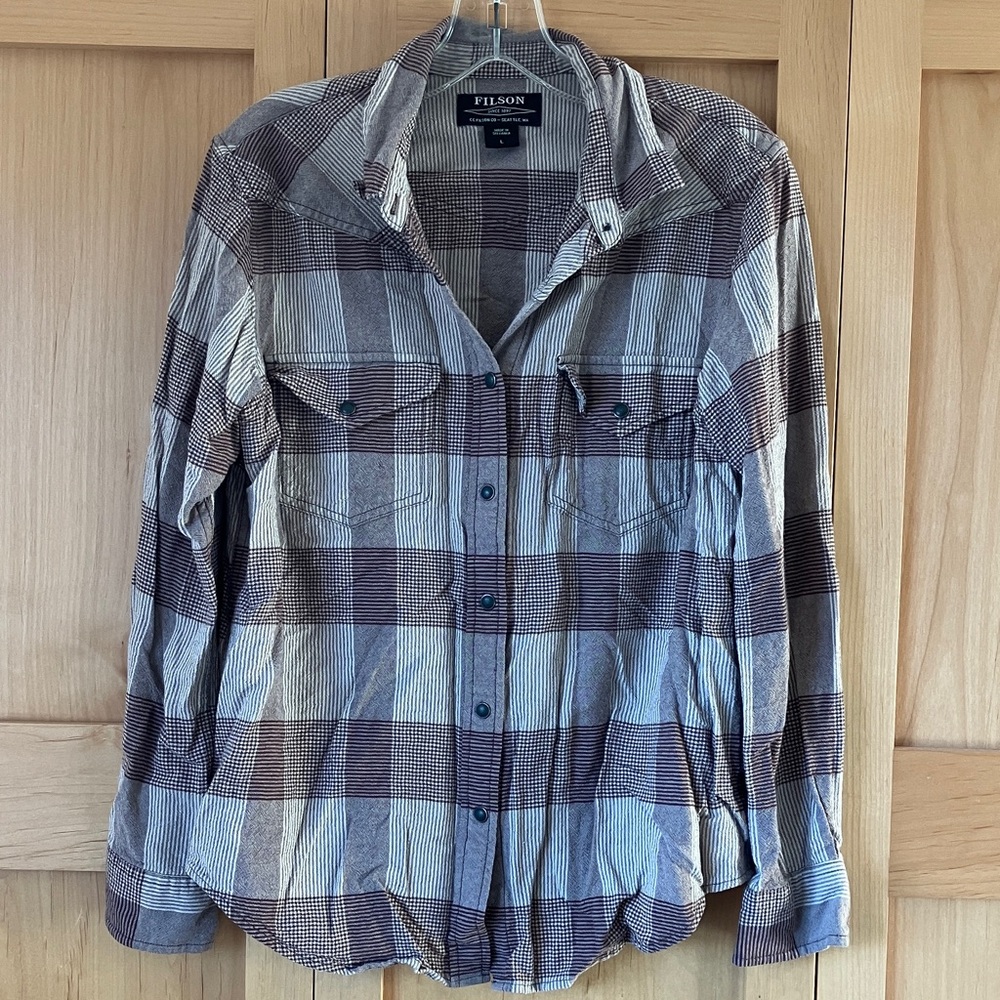 Filson Brown and Cream Checkered Shirt